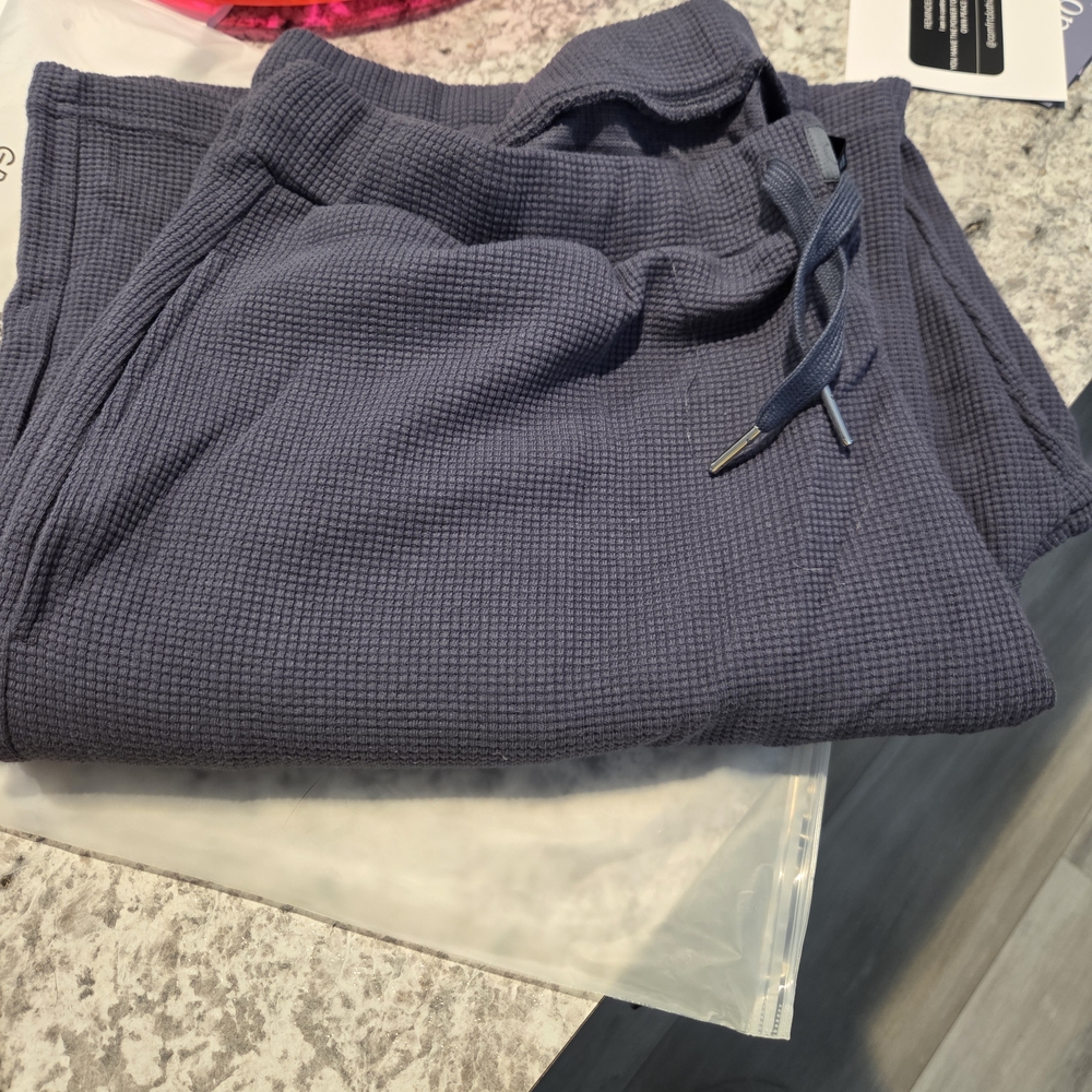 New Women's Stone Blue Waffle Comfrt Sweatshirt and Pants Set 2x - Picture 7 of 7